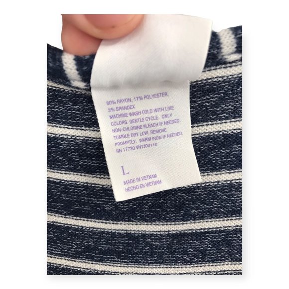 NWT Stars Above 1pc Pajama Tank Romper Womens Large Blue White Striped S… - Picture 5 of 5